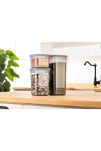 devigo Set of 3 Vacuum Square Food Storage Containers with Leak-Proof Lid