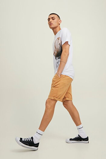Jack & Jones 12165604_jpstbowie Jjshorts Solid Normal Bel Düz Açık Turuncu Erkek Şort