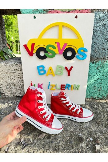 VOSVOSBABYSTORE Kırmızı Bot Sneaker (RAHAT/GENİŞ KALIPTIR)