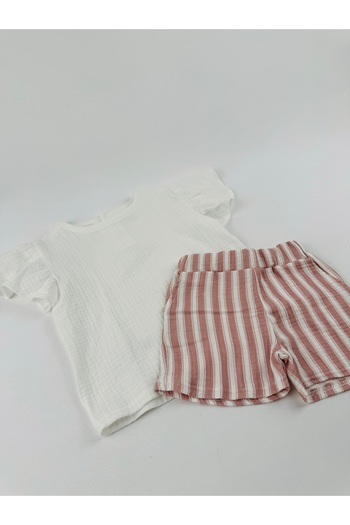 Tiny Girl's Striped Shorts Set