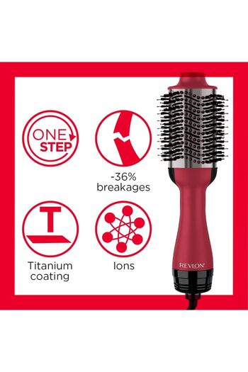 Revlon One Step Hair Volumizer Ionic Tech, Titanium, Tangle-Free Combination Bristles - RVDR5279ARB