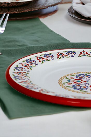 İnci Emaye 30 No 30 Cm Emaye Yemek Tabağı Tabak Servis Yemek Kamp Piknik