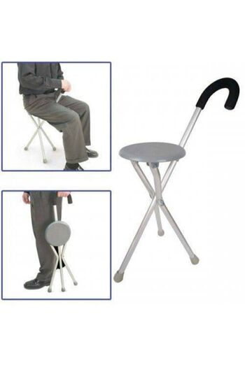 tpcw Folding Stool - Walking Stick with Seat - Aluminum Body - Durable Structure - Imported - Luxury
