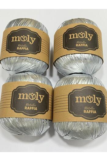 Moly Μεταλλικό Σετ Σχοινιού Ραφίας - 4 τεμάχια (4x50gr) Σχοινί/Σχοινί Τσάντας/Μεταλλικό Σχοινί