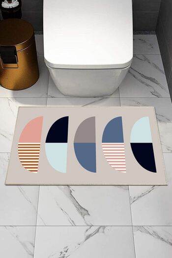 Else Dekor Scandinavian Patterned Washable Non-Slip Modern Single Bath Mat Carpet Pstk-1