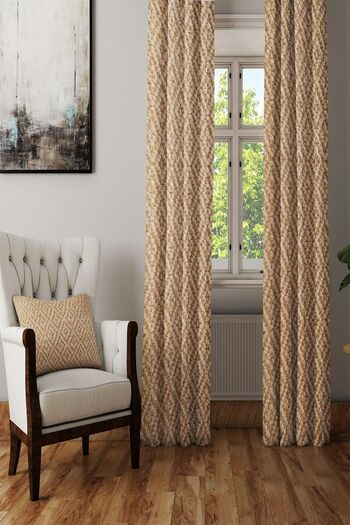 Else Dekor Brown Jute Knit Patterned Decorative Living Room Background Curtain