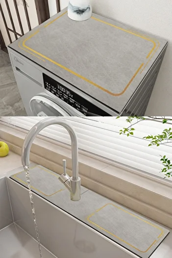 Else Dekor Else Drying Washing Machine Cover Protection Mat and Water Trap Sink Mat Ds08