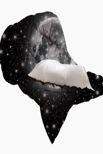 Else Dekor Black White Space Moon Stars 3D Patterned Double Microfiber Quilted Quilt