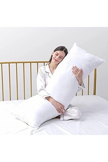 EVYA Long Pillow Bead Silicone Filled 1 Quality Cotton Skin Friendly Pregnant 50X135 cm Ergonomic Support