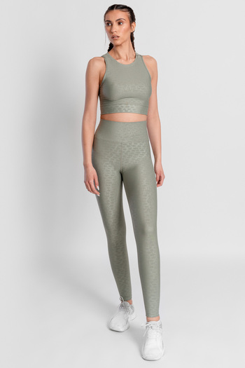 Superstacy Roise Drop Patterned Recovery Light Green Sports Leggings