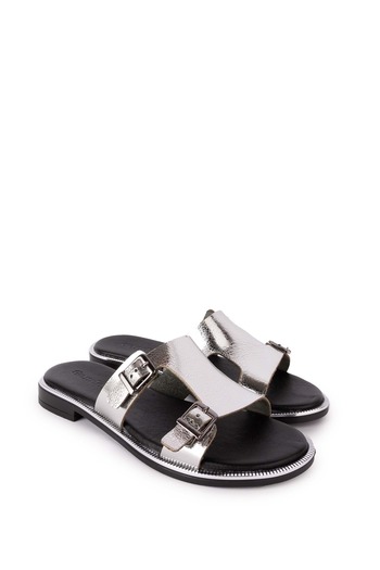 Gondol Women's Genuine Leather Vaketa Slippers Ayh.719