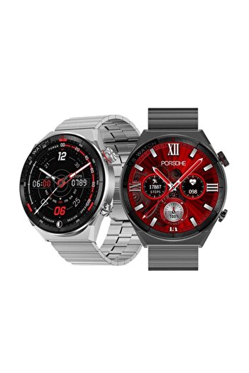 MYBOXTECH Watch Gt3 Elite Mate Yuvarlak Akıllı Saat Su Geçirmez 2.10 Inç Ekran Metal Kordon Hediyeli