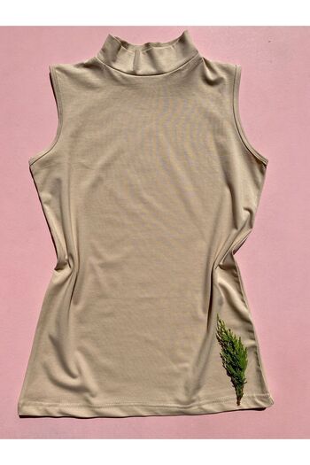 LEYNA BUTİK Turtleneck Cotton Lycra Women's Athlete - 2 Pieces Skin Color Body