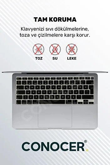 CONOCER حافظة حماية للوحة المفاتيح النحيفة لجهاز Macbook Air 2020 13 Inc M1 A2337 / A2179 متوافقة مع لوحة المفاتيح التركية Q