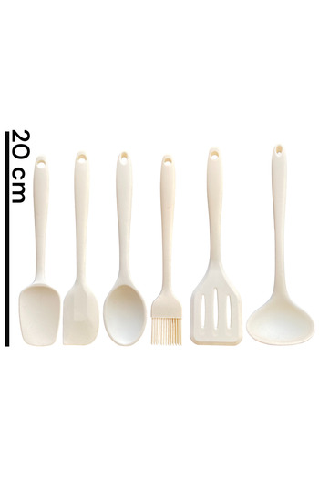 Multiamo 20 Cm Mini Size - 6 Piece Heat Resistant Silicone Ladle and Spoon Set
