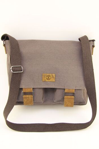 HNB Canvas Brown Waterproof Postman Business School Briefcase Laptop Bag (WITH HANDBAG GIFT)