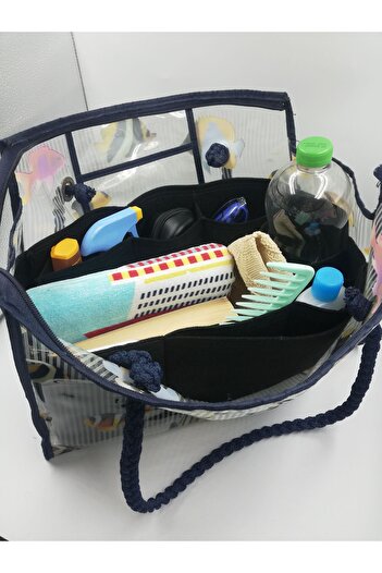 Marjinal Black Beach Bag - Organizer Inside