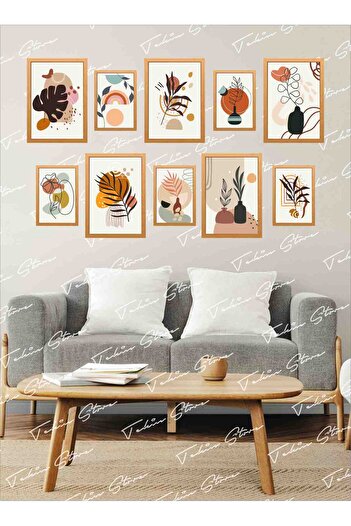 Tekin Store 10 Parça Ahşap Çerçeve Görünümlü Dekoratif Hediyelik (Bohem Tarzı)