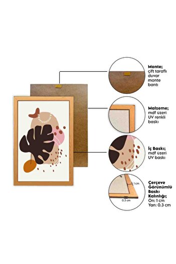 Tekin Store 10 Parça Ahşap Çerçeve Görünümlü Dekoratif Hediyelik (Bohem Tarzı)