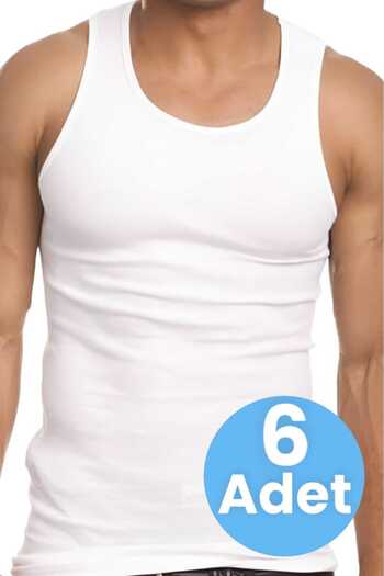 Mood Agenda 6-Piece Men's White Cotton Combed Tank Set