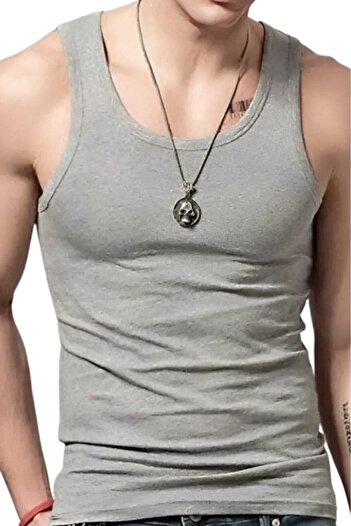 Mood Agenda 6-Piece Men's Gray Cotton Combed Tank Set