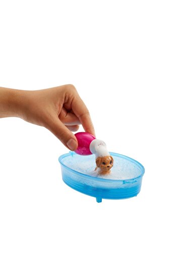 Barbie Bebek ve Aksesuarları 3 Yavru Köpekli Oyun Seti Gdj37