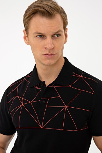Pierre Cardin Ανδρικό μαύρο T-shirt
