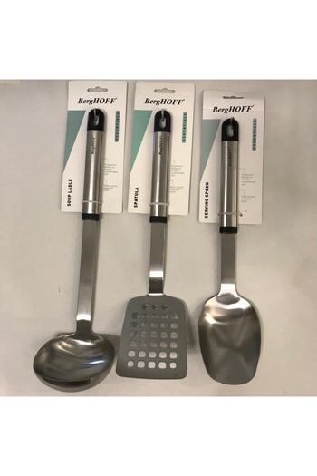 Berghoff Kitchen Service Set Ladle Spoon Spatula 3 Pieces