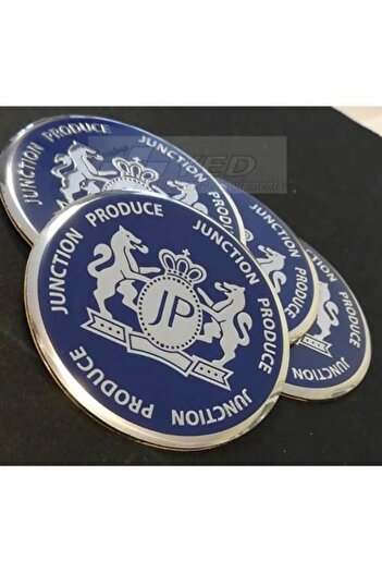 DURU DORUK Junction Produce Jant Göbeği Arması 60mm Alüminyum Mavi 4 Lü Set