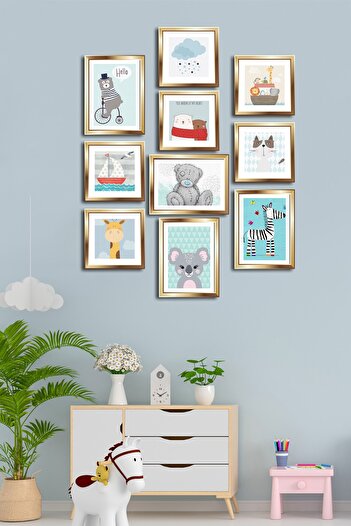 Cadran 10 Parçalı Çerçeve Görünümlü Mdf Tablo Seti Flm150