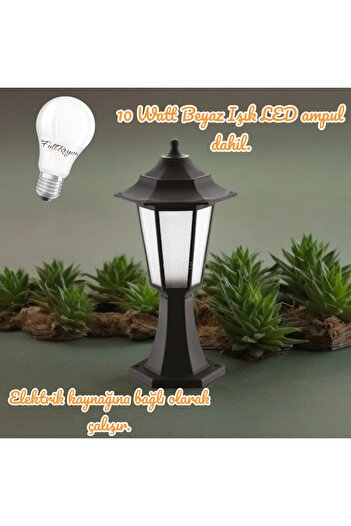 fullreyon 10 Watt Beyaz Işık Led Ampul Dahil Set Üstü Bahçe Aydınlatma Armatürü, Bahçe Duvar Aydınlatma Apliği