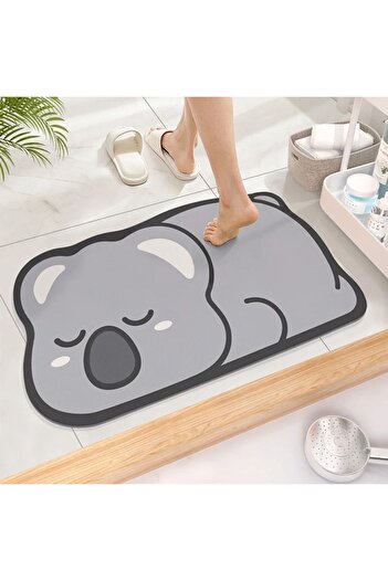 Else Dekor Cute Koala Water Absorbent Shower Front Bath Mat Toilet Seat One Piece Animal Bath Rug