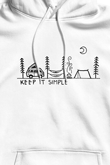 The Baski Унісекс білий Keep It Simple з принтом Cool без кишень, високої якості, преміум-светр