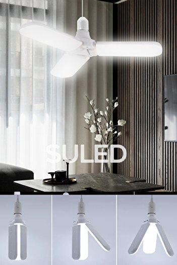 SULED Sl-1019 Pervane Ampül 40-45 W 3 Kollu Katlanır Pervane Led Ampül Tasarruflu Kanatlı Led