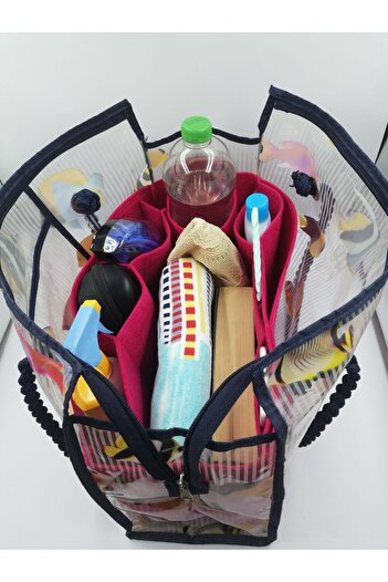 Marjinal Fusya Colorful Beach Bag - Organizer Inside