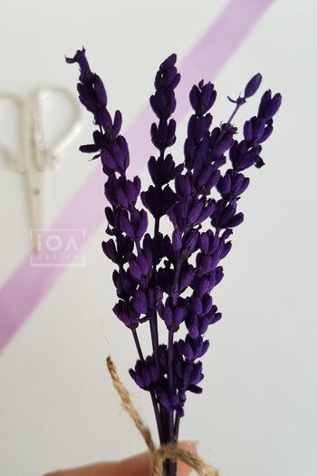 ioadesign Promise / Engagement Scissors Silver Color Purple Lavender Dried Flower Bunch