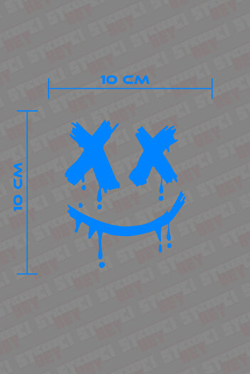 STİCKERCI BEY Sticker Cască Motor cu Față Zâmbitoare X X