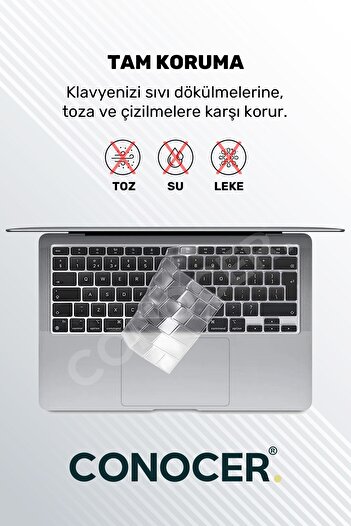 CONOCER حافظة واقية لجهاز Macbook Air 2020 13 Inc M1 A2337 / A2179 متوافقة مع لوحة المفاتيح التركية Q