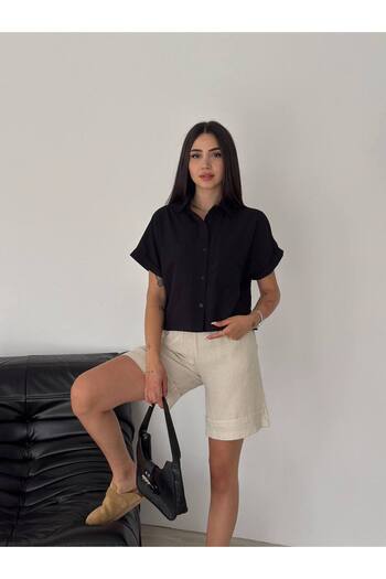 Noa Noa Modal Fabric - Κοντομάνικο πουκάμισο με διπλή τσέπη