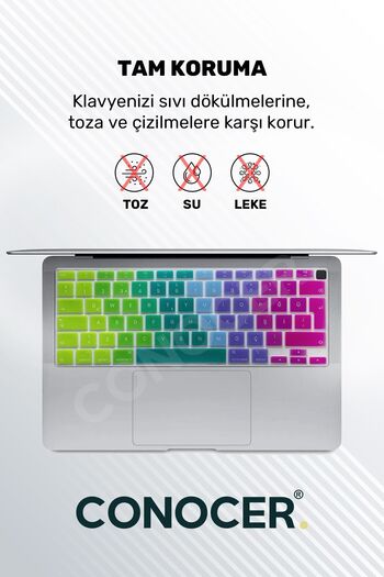 CONOCER Macbook Air 2020 13 Inc M1 A2337 / A2179 Compatible Turkish Q Keyboard Slim Keyboard Protective Case