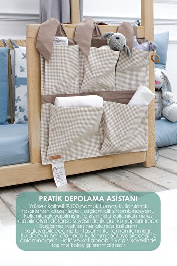 mordesign Newborn 5-Pocket Baby Room Organizer - Plaid, Svalbard Series, Brown