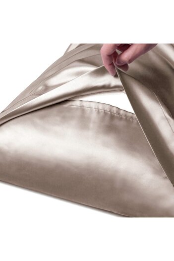 EVYA Silk Satin 50x70 Cm Pillow Case 2 Pieces Buckle Curly Hair Beige 2 Pieces