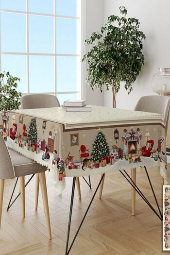 Else Dekor Else New Year Concept Decorative Stain-Proof Tablecloth Ps47