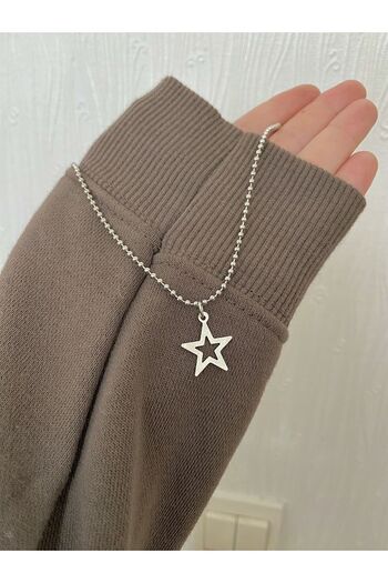 bohemian takı tasarim Star Y2K Ball Chain Necklace
