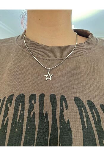 bohemian takı tasarim Star Y2K Ball Chain Necklace