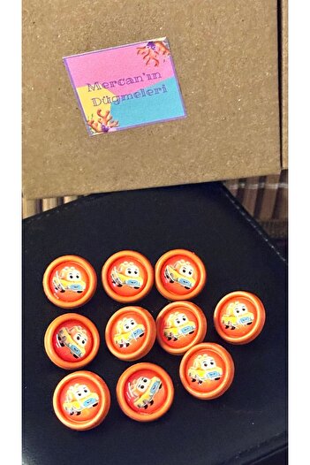 ODDA TASARIM ATÖLYESİ Truck pattern orange baby button