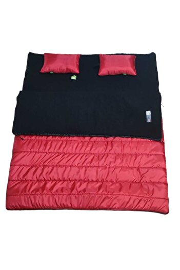 CAMP STORY Masi?v-18 350 gr Padded Double Red Sleeping Bag with Black Fleece Inside