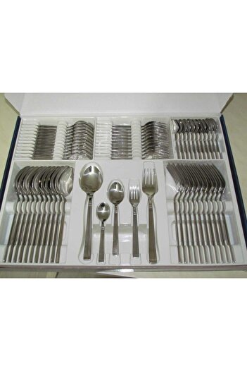 Elif 60 Parça Kaşık Çatal Takımı 18/10 Çelik 60 Parça Kaşık Çatal Seti 12 Kişilik 3mm
