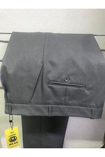 BUGİ GİYİM Klasik Kesim Pileli Gri Erkek Kumaş Pantolon 44 Beden
