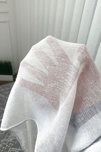 SütreTasarım Natural Linen Tulle Curtain1/2,5 Medium Pleat Non-Wrinkle Don't Want Iron